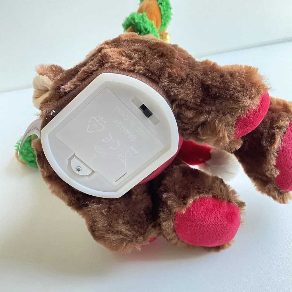 Goffa Animated Merry Bright Musical Reindeer Plush Jingle Bells Holiday 12